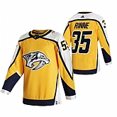 Nashville Predators 35 Pekka Rinne Yellow Adidas 2020-21 Reverse Retro Alternate Jersey Dzhi,baseball caps,new era cap wholesale,wholesale hats